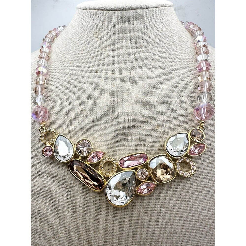 Via Roma Genuine Austrian Crystal Statement Necklace 18”